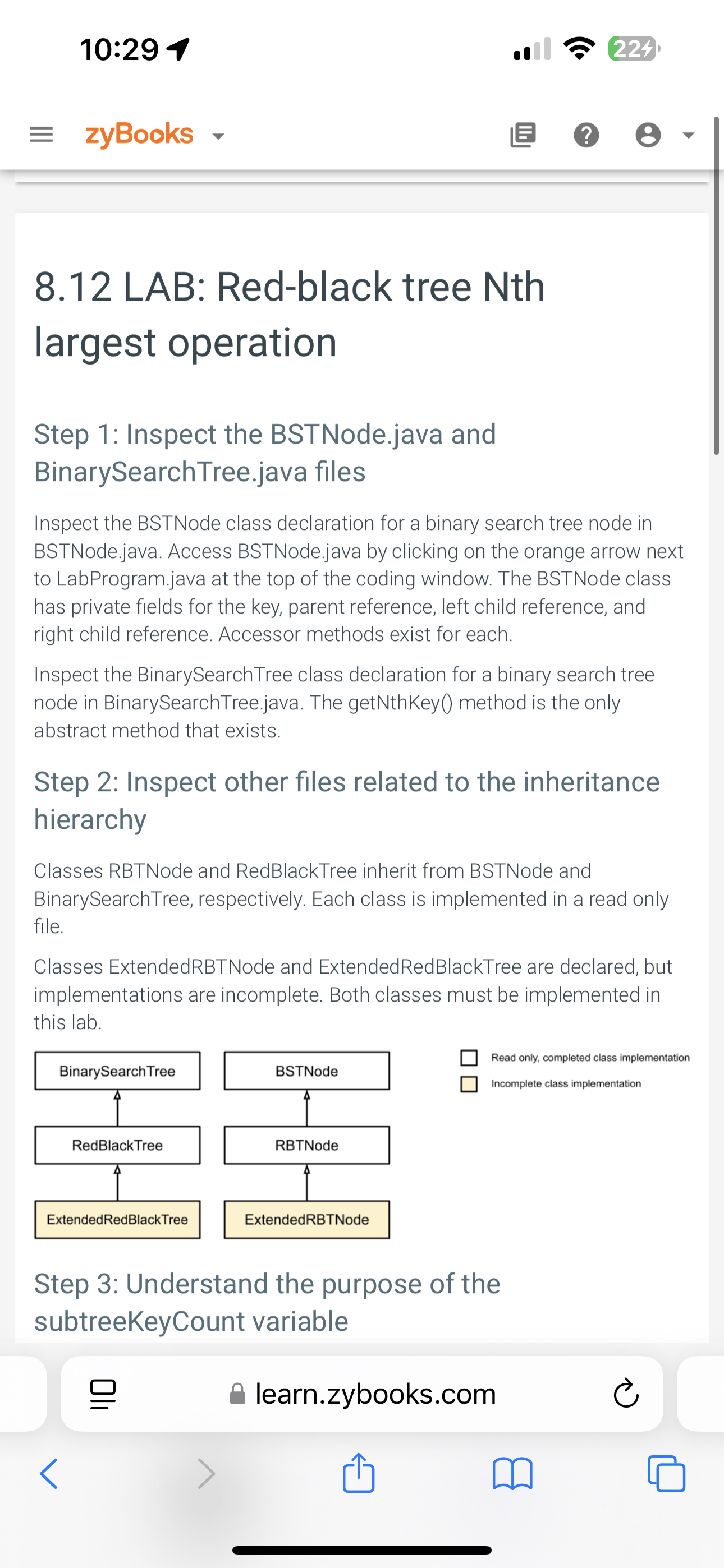 1 0 : 2 9 2 2 4 zyBooks 8 . 1 2 LAB: Red - black