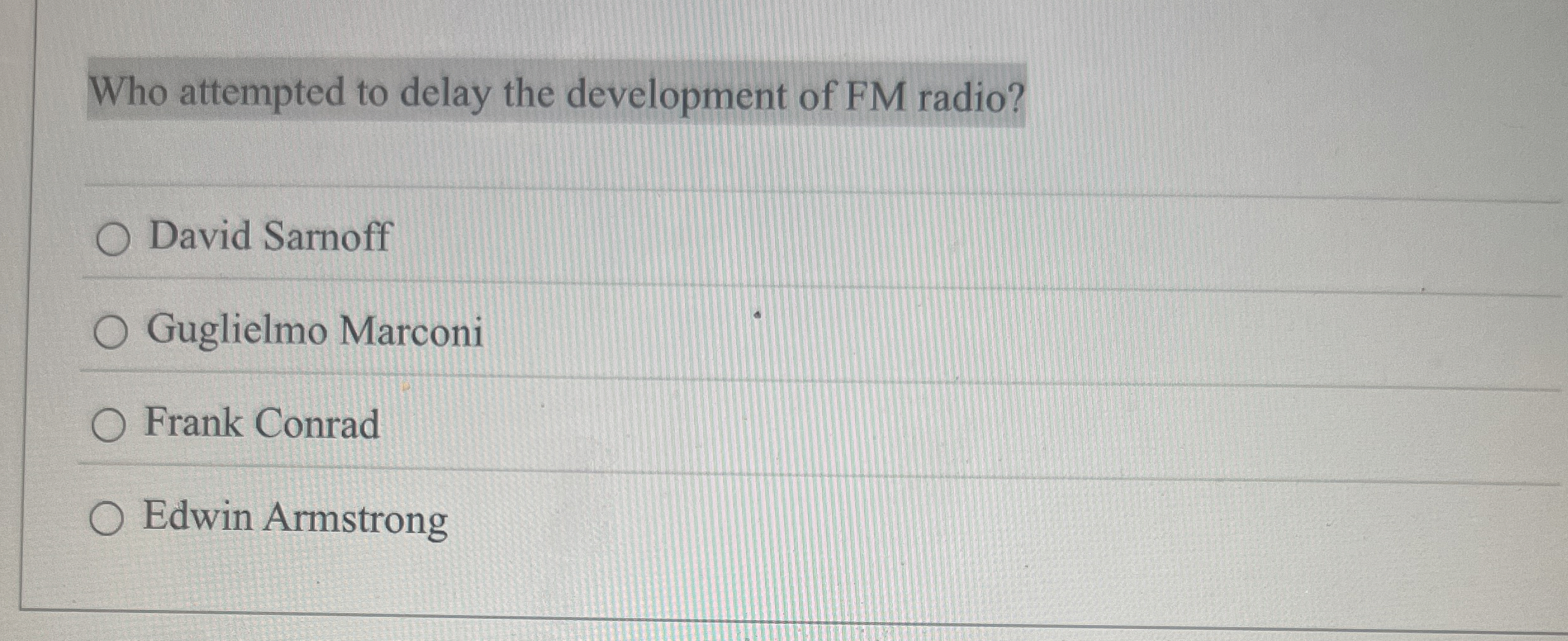 Who attempted to delay the development of FM