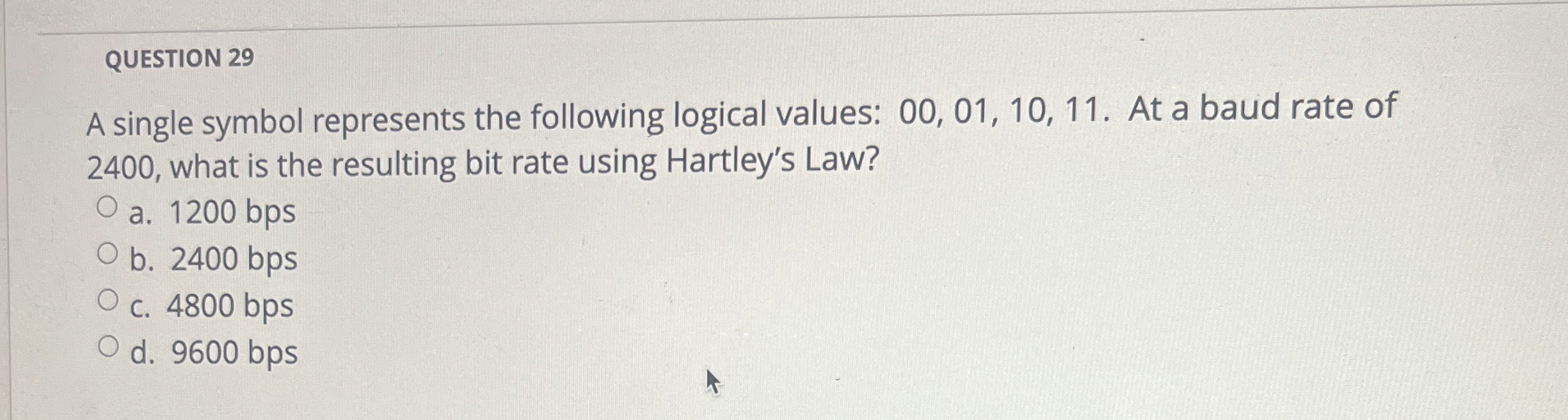 QUESTION 2 9 A single symbol represents the