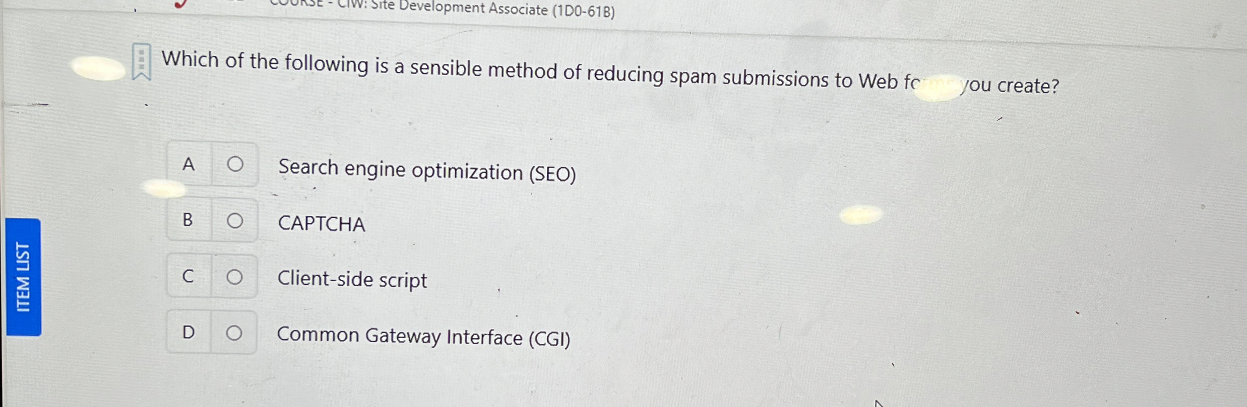 Which of the following is a sensible method of