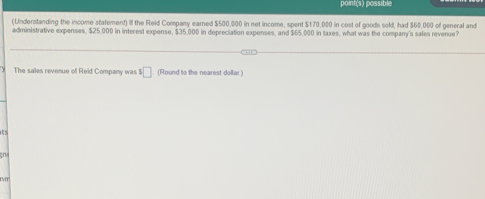 21 please round to the nearest dollar point(s)