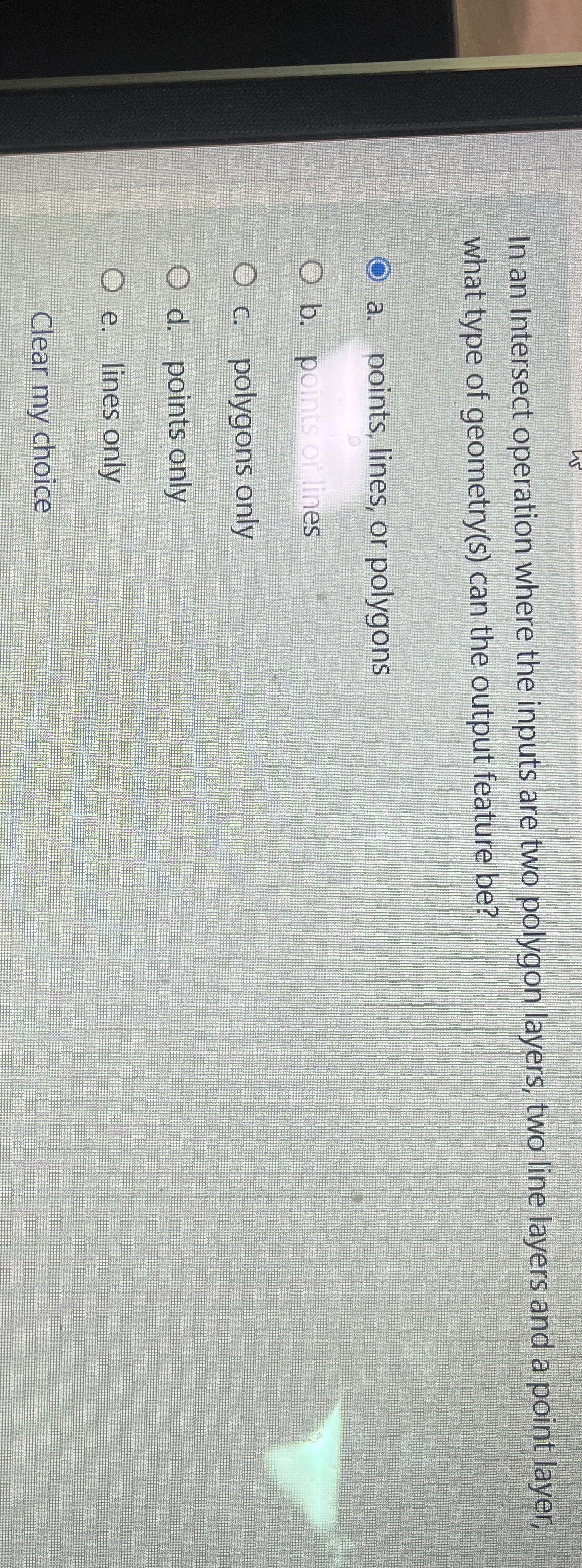 In an Intersect operation where the inputs are