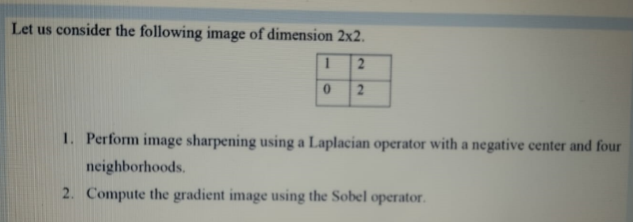 Let us consider the following image of dimension