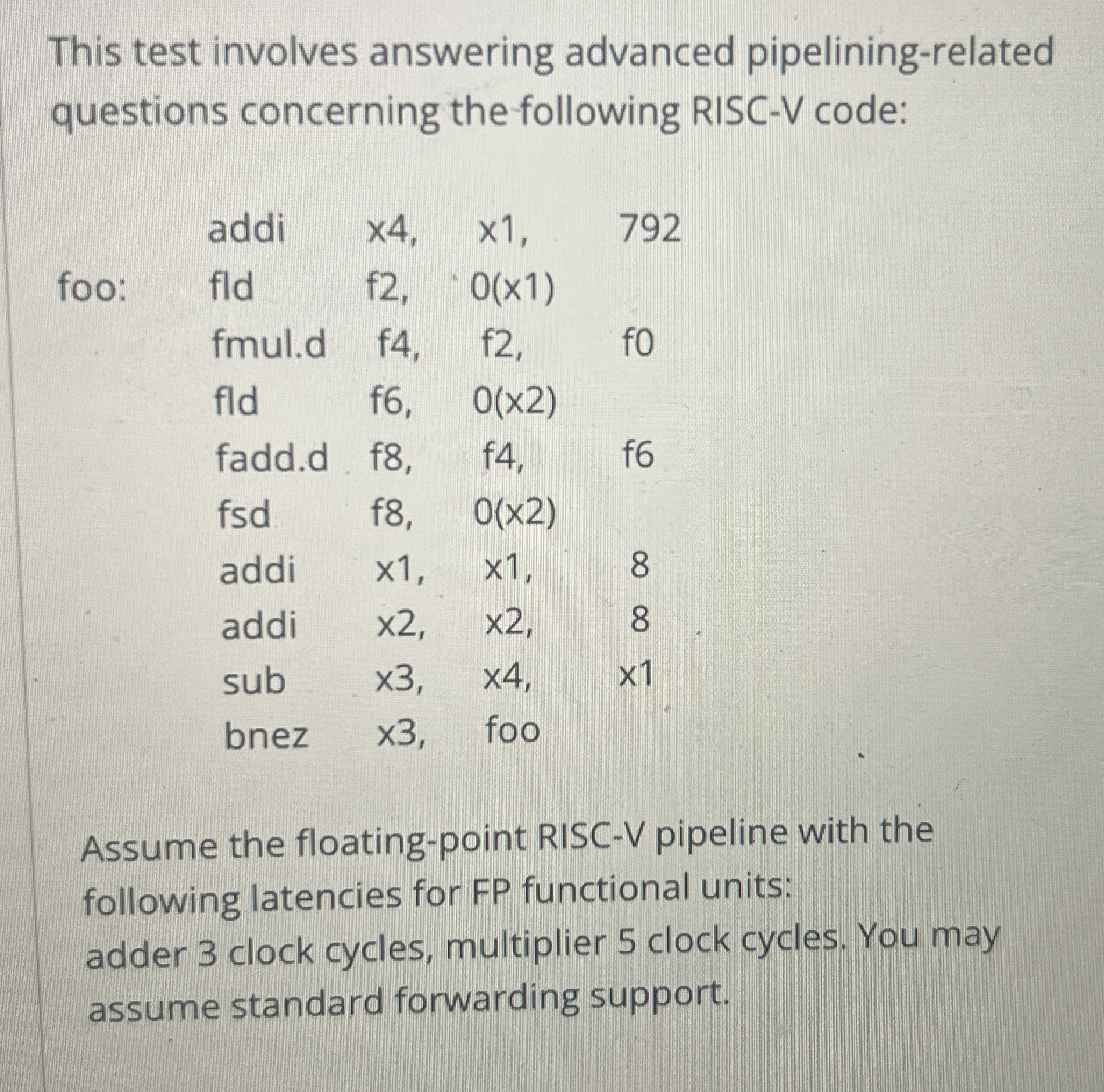 This test involves answering advanced pipelining
