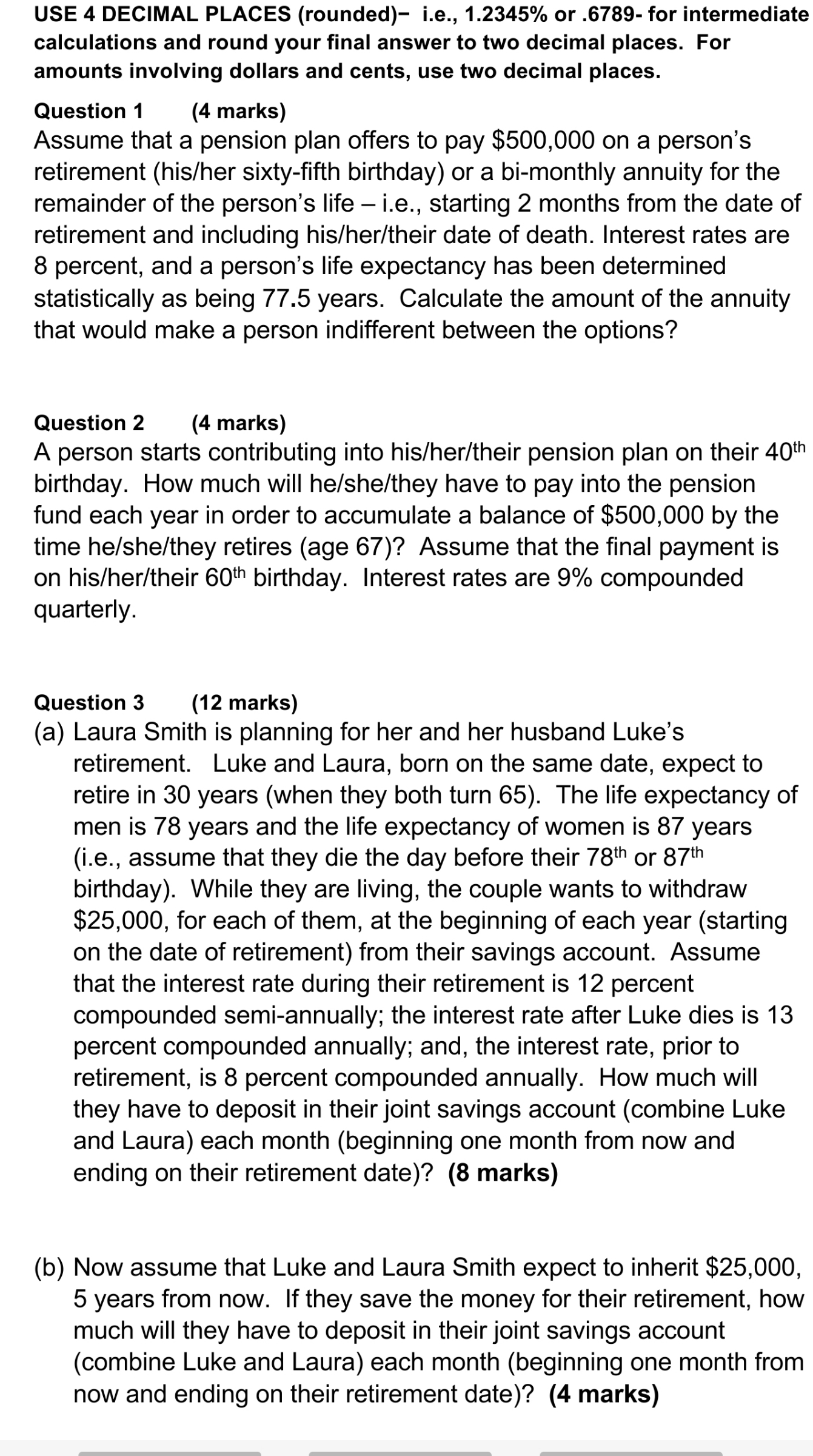 Please show all calculations and explaination.