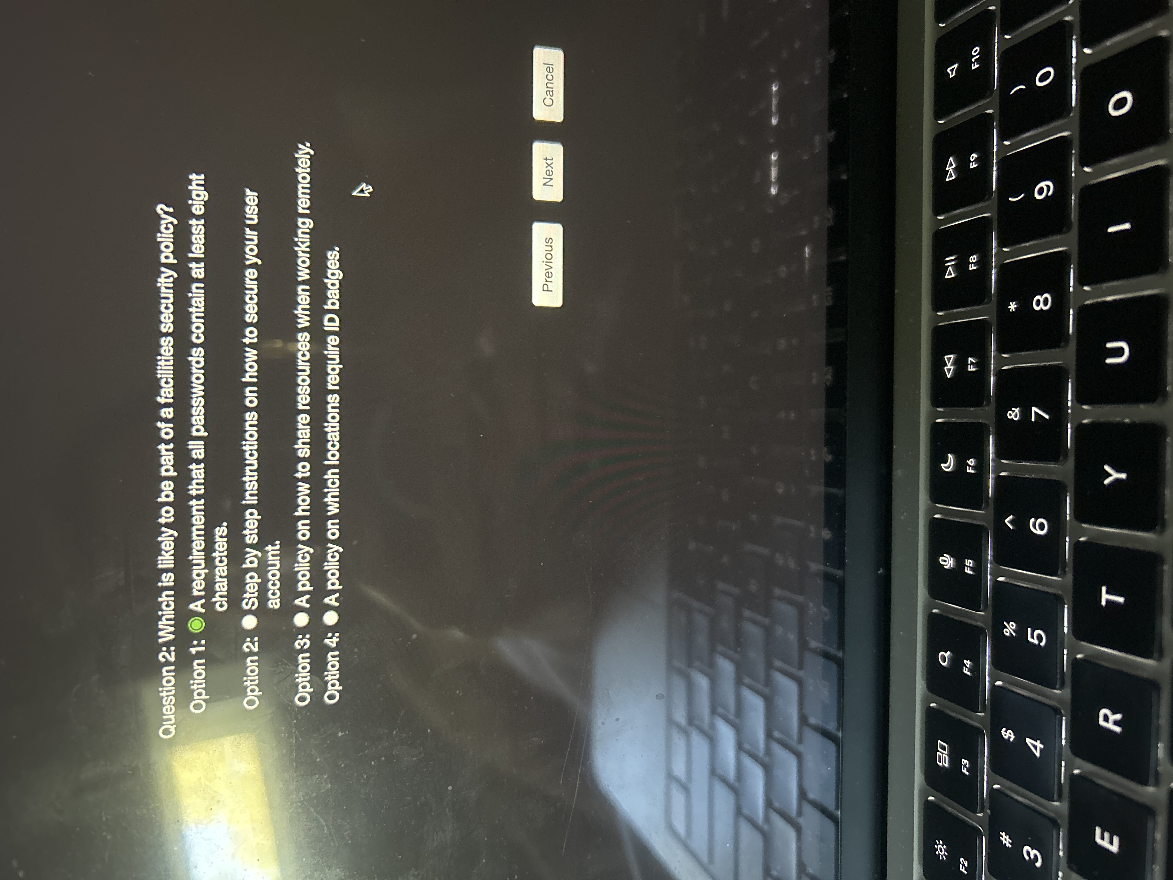 Question 2 : Which is likely to be part of a