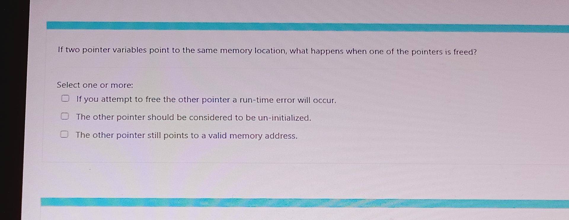 If two pointer variables point to the same memory