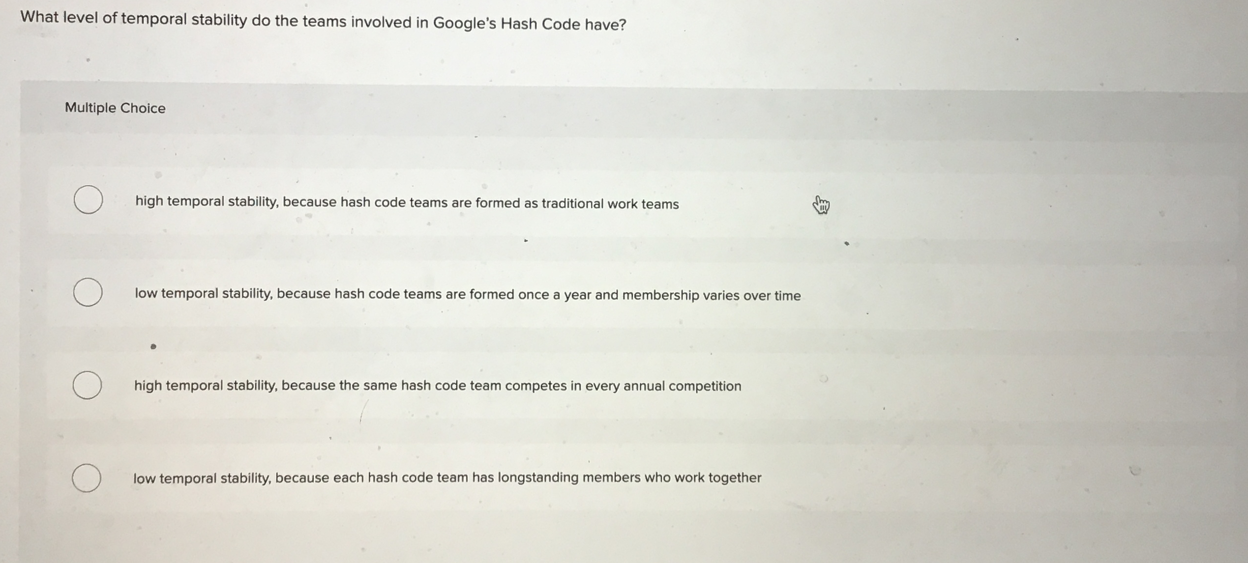 What level of temporal stability do the teams