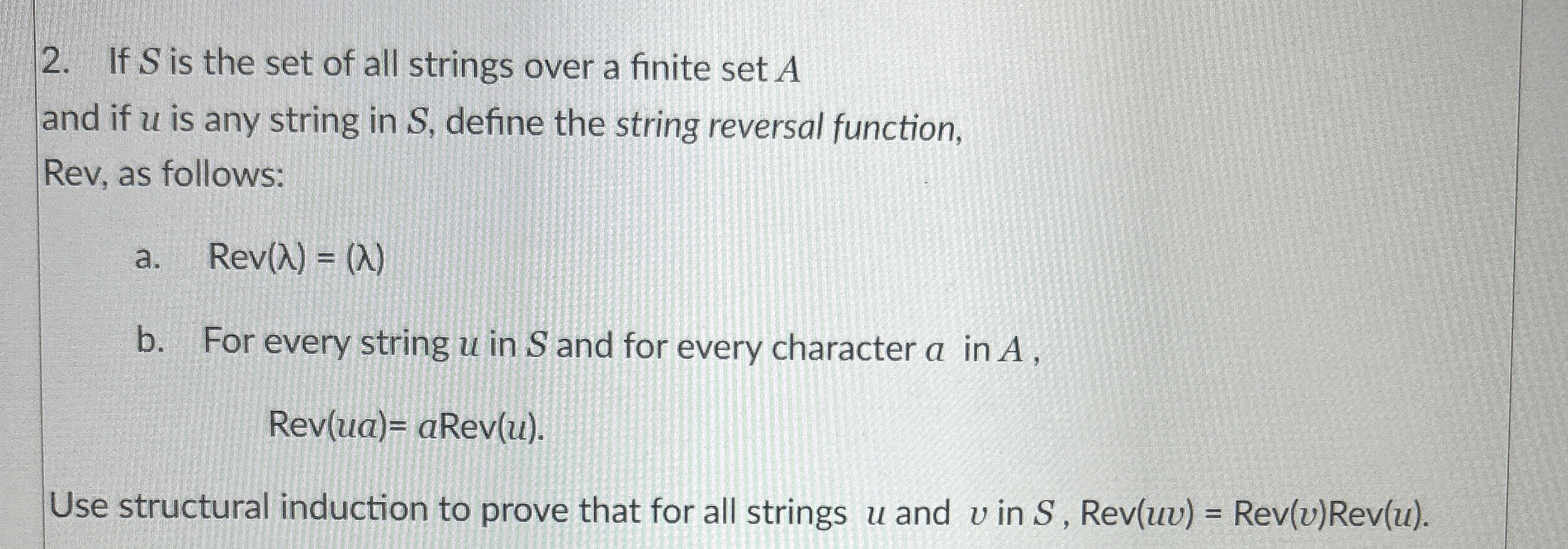 If S is the set of all strings over a finite set