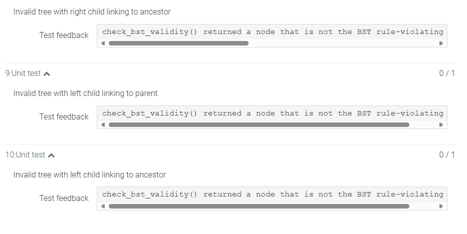 Invalid tree with right child linking to ancestor