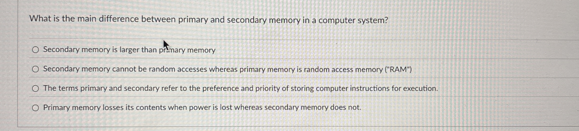 What is the main difference between primary and