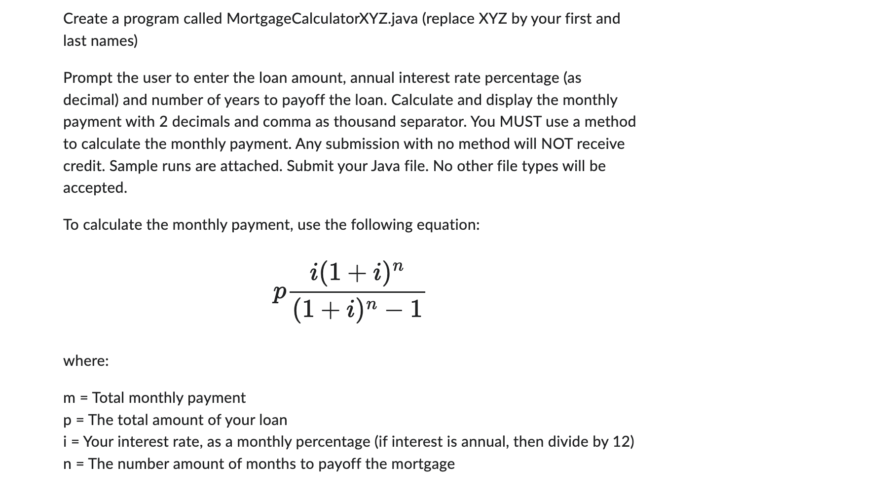Create a java program called
