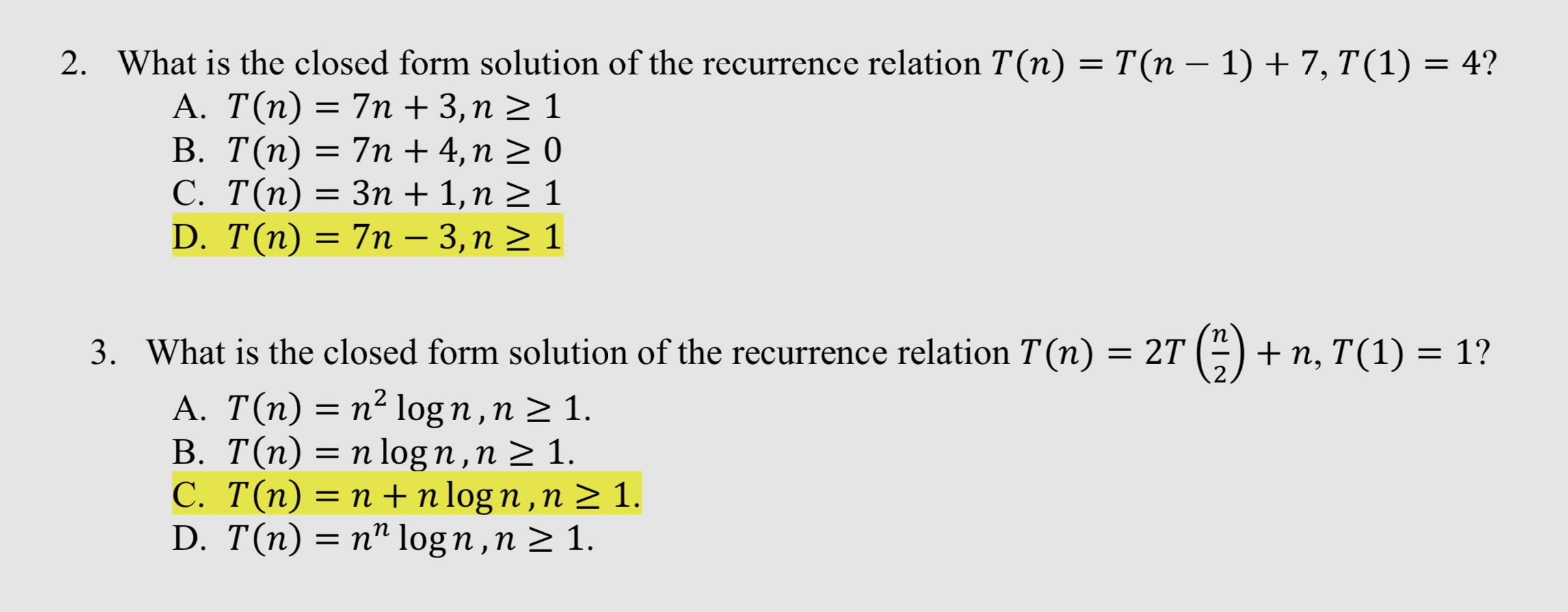 What is the closed form solution of the