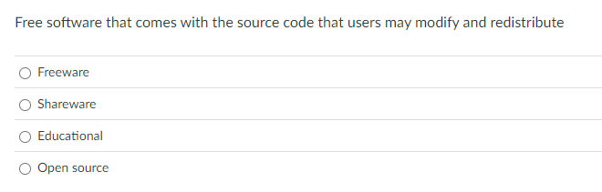 Free software that comes with the source code