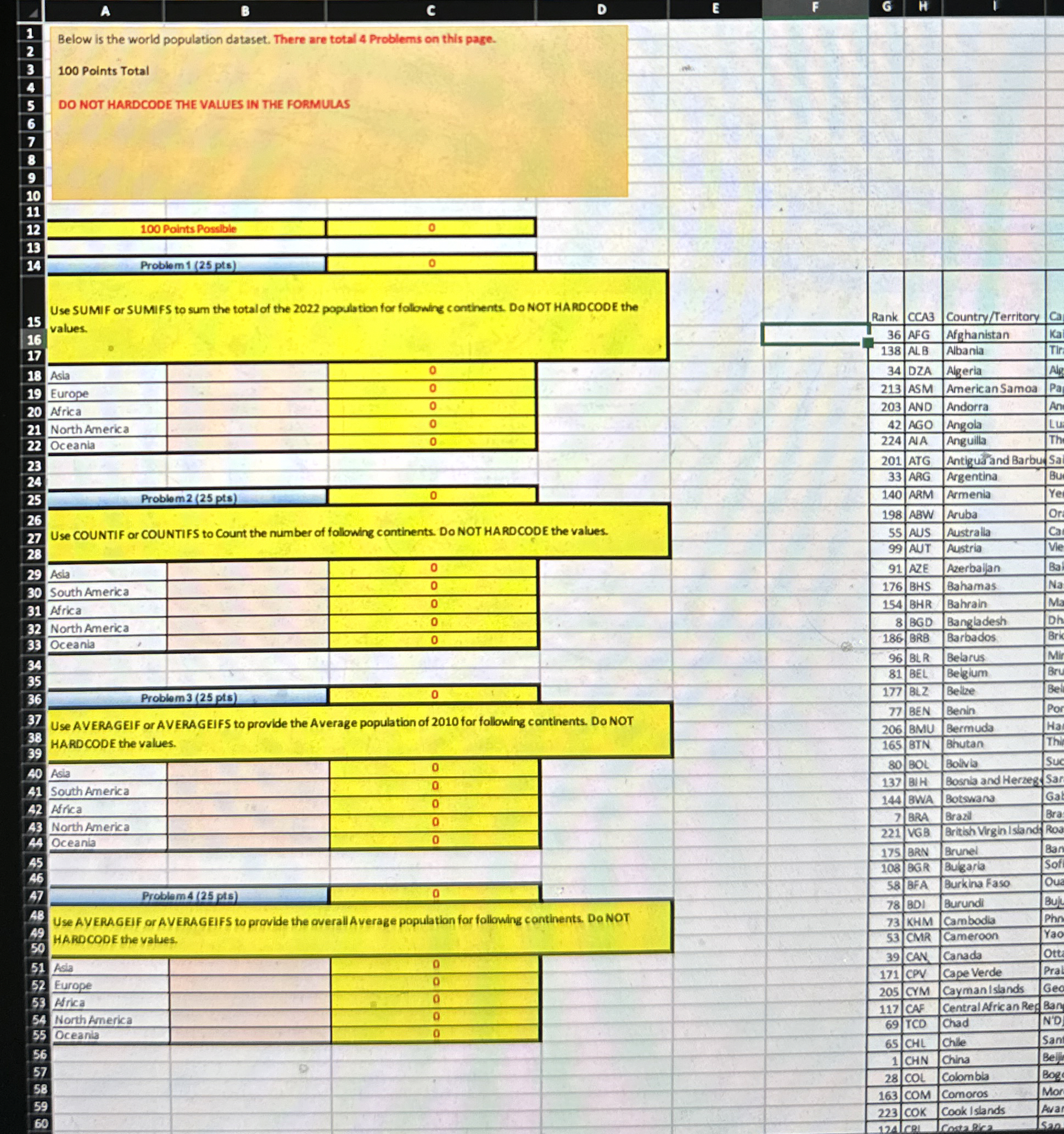Below is the world population dataset. There are