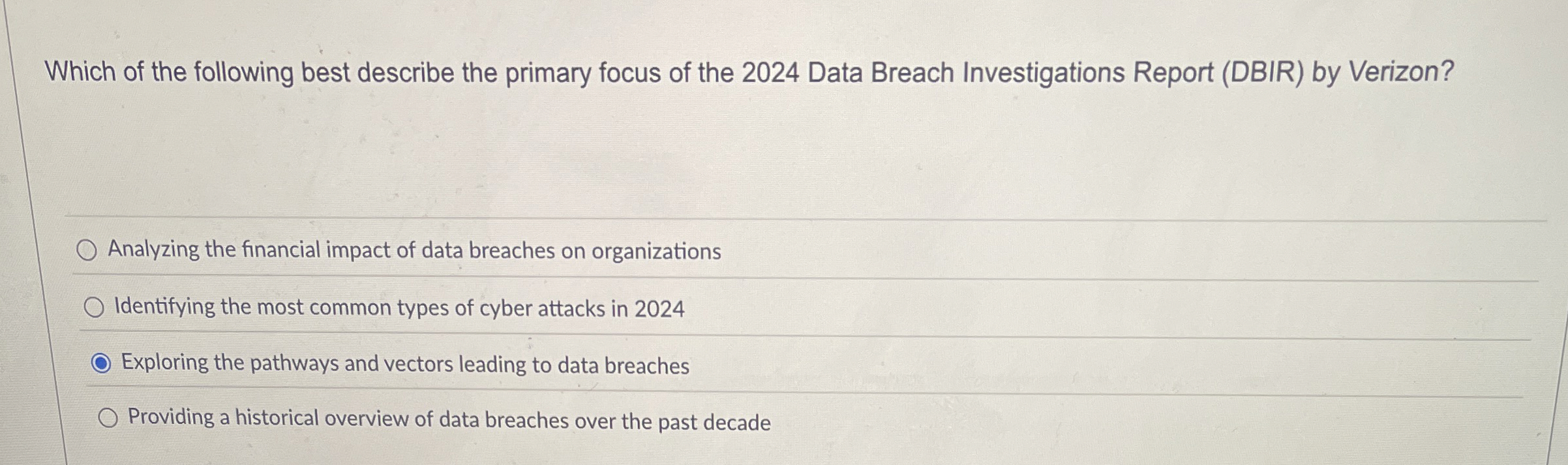 Which of the following best describe the primary