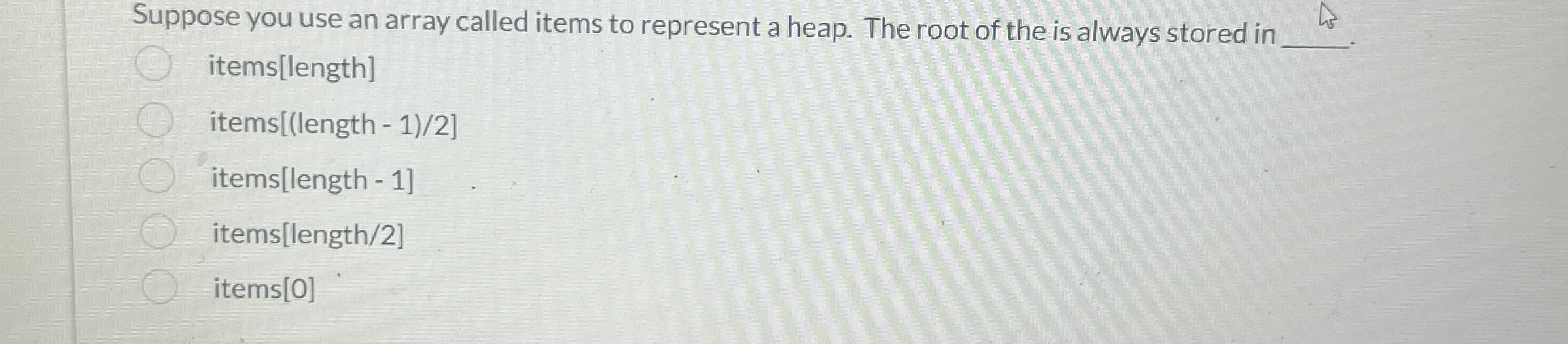 Suppose you use an array called items to