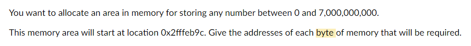 You want to allocate an area in memory for
