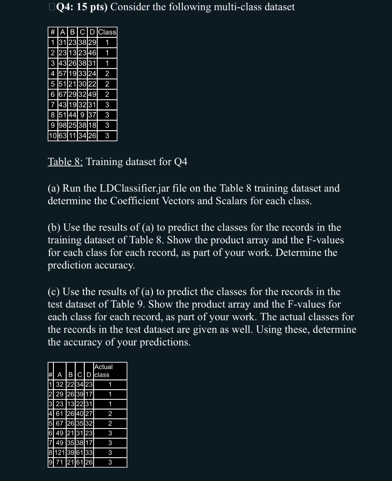 Q 4 : 1 5 pts ) Consider the following multi -