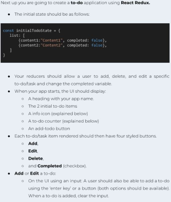 create a to - do list app using react redux Your