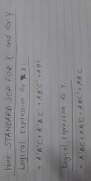 Write STANDARD SOP FOR X and for Y Logical