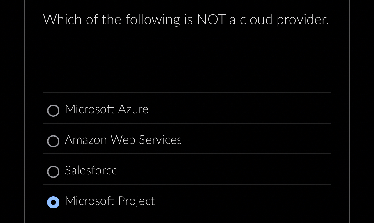 Which of the following is NOT a cloud provider.