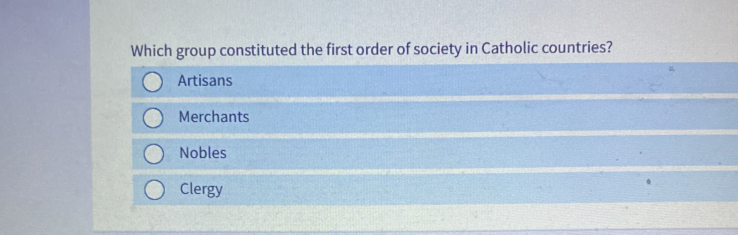 Which group constituted the first order of