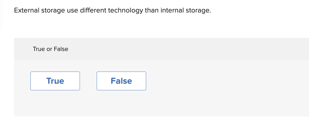 External storage use different technology than
