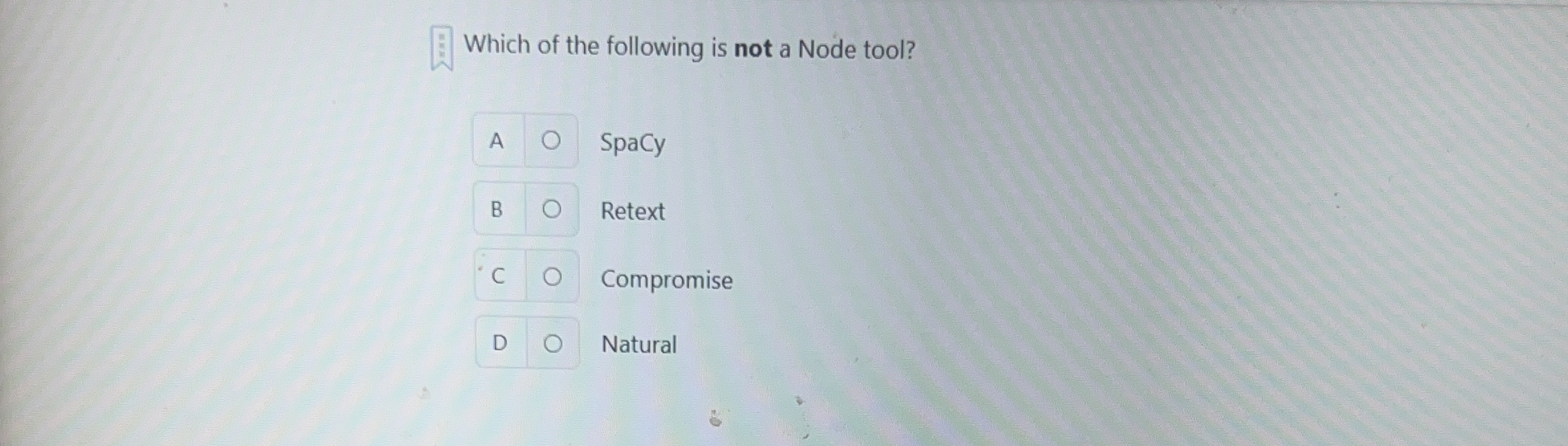 Which of the following is not a Node tool? A