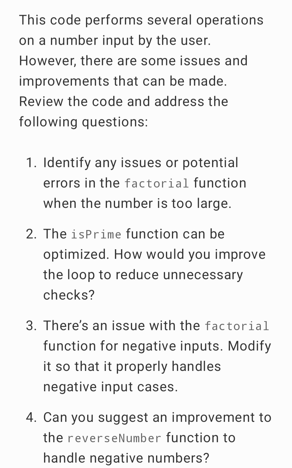 In operations management This code performs