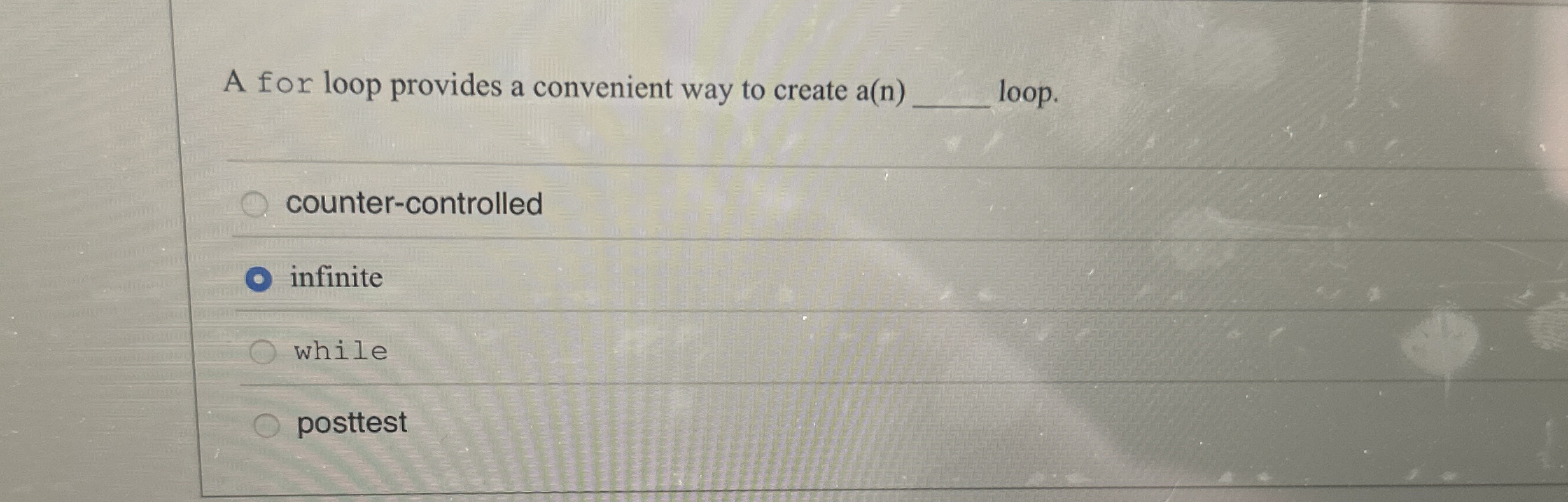A for loop provides a convenient way to create a