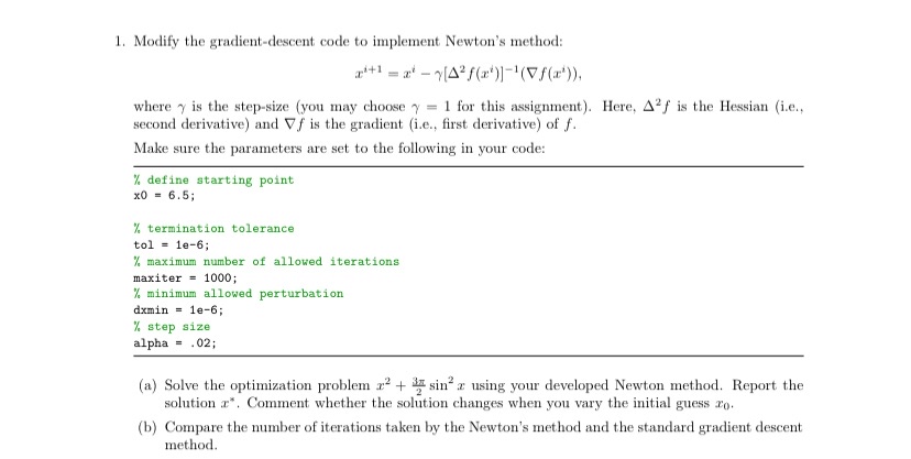 Modify the gradient - descent code to implement