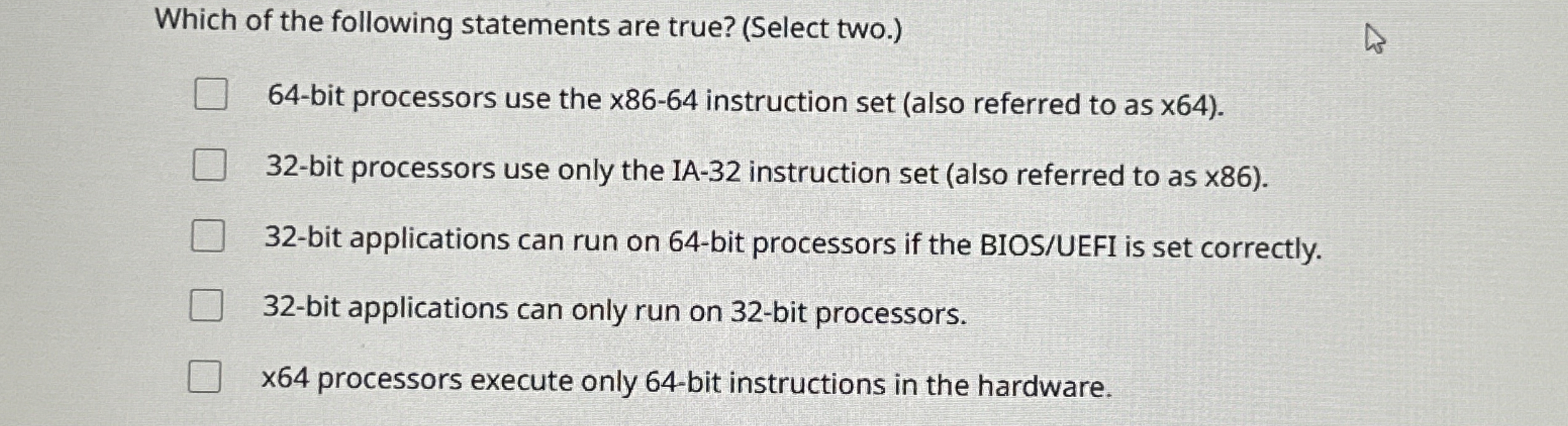 Which of the following statements are true? (