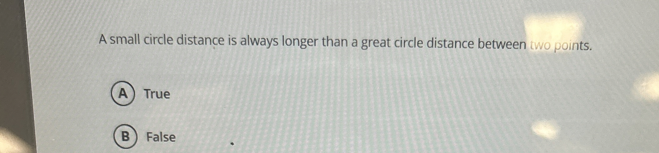 A small circle distance is always longer than a