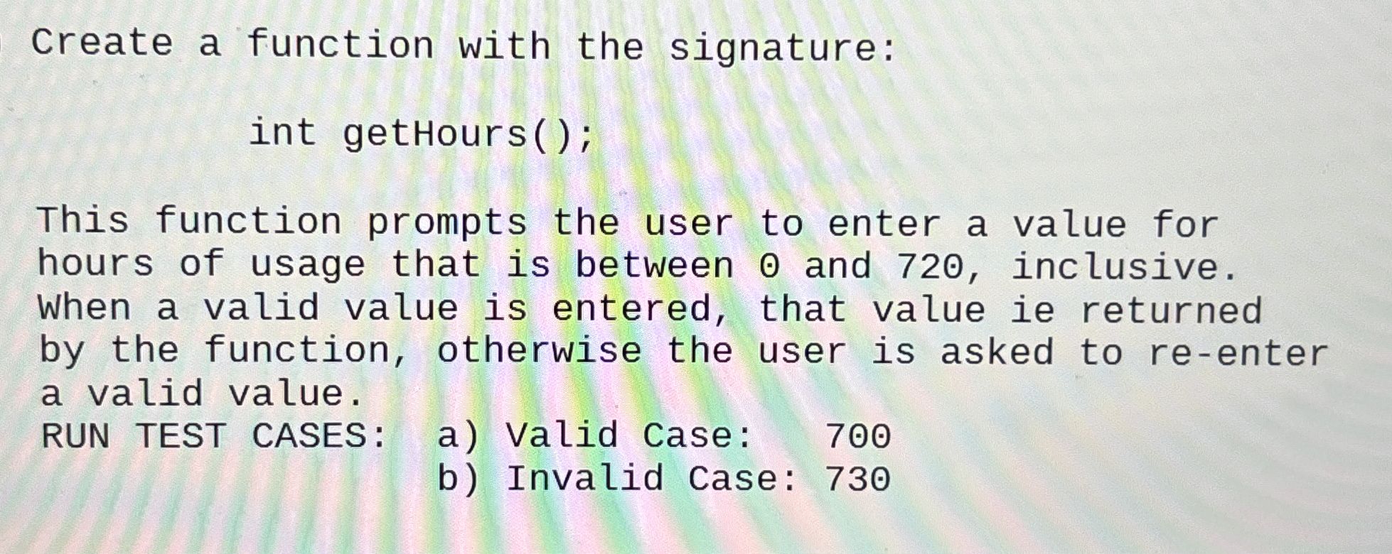 Create a function with the signature: int