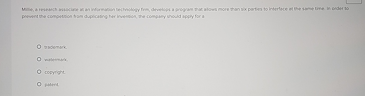 Millie, a research associate at an information