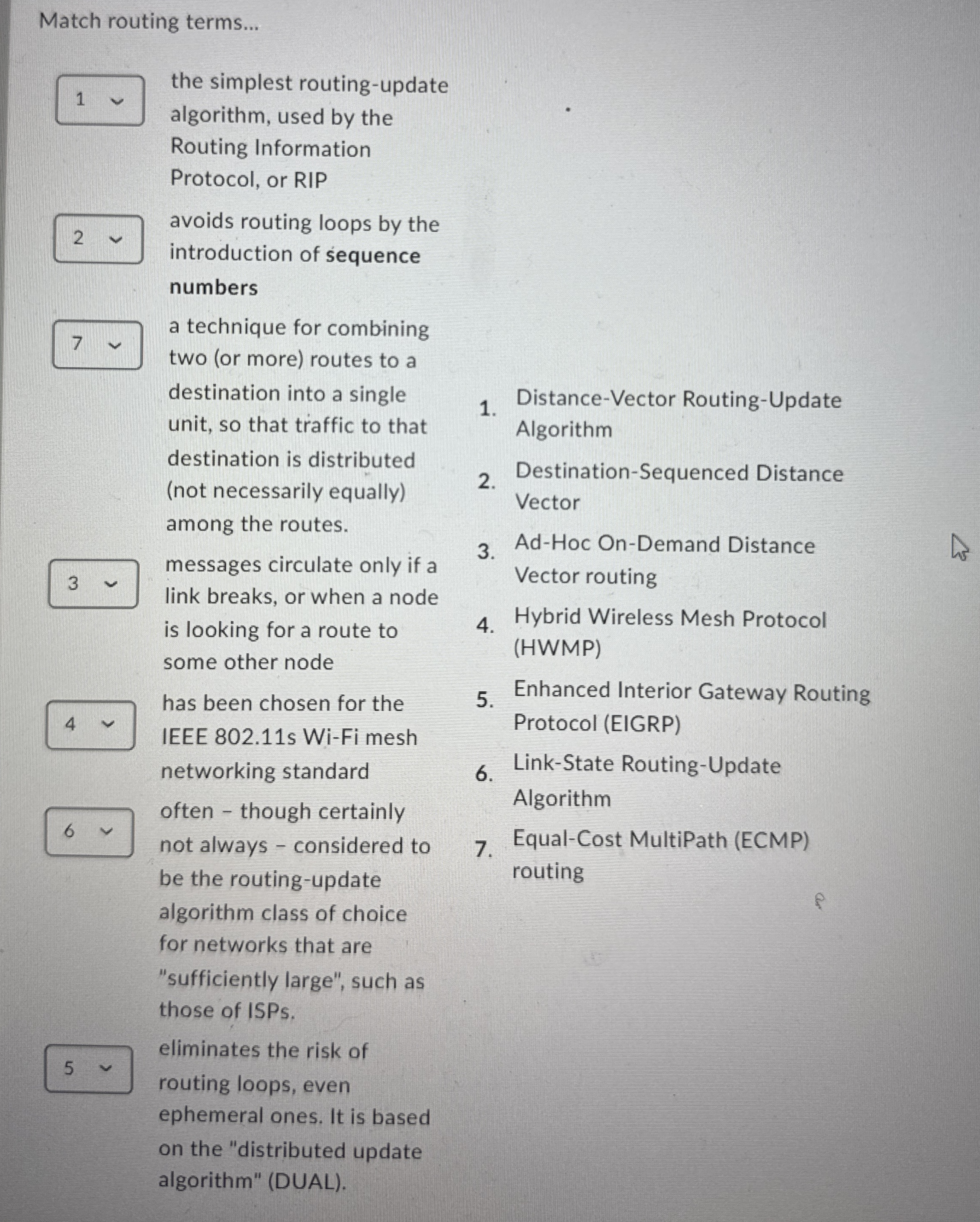 Match routing terms... the simplest routing -