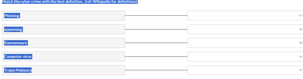 Match the cyber crime with the best definition. (