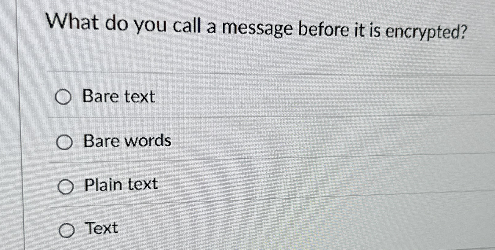 What do you call a message before it is