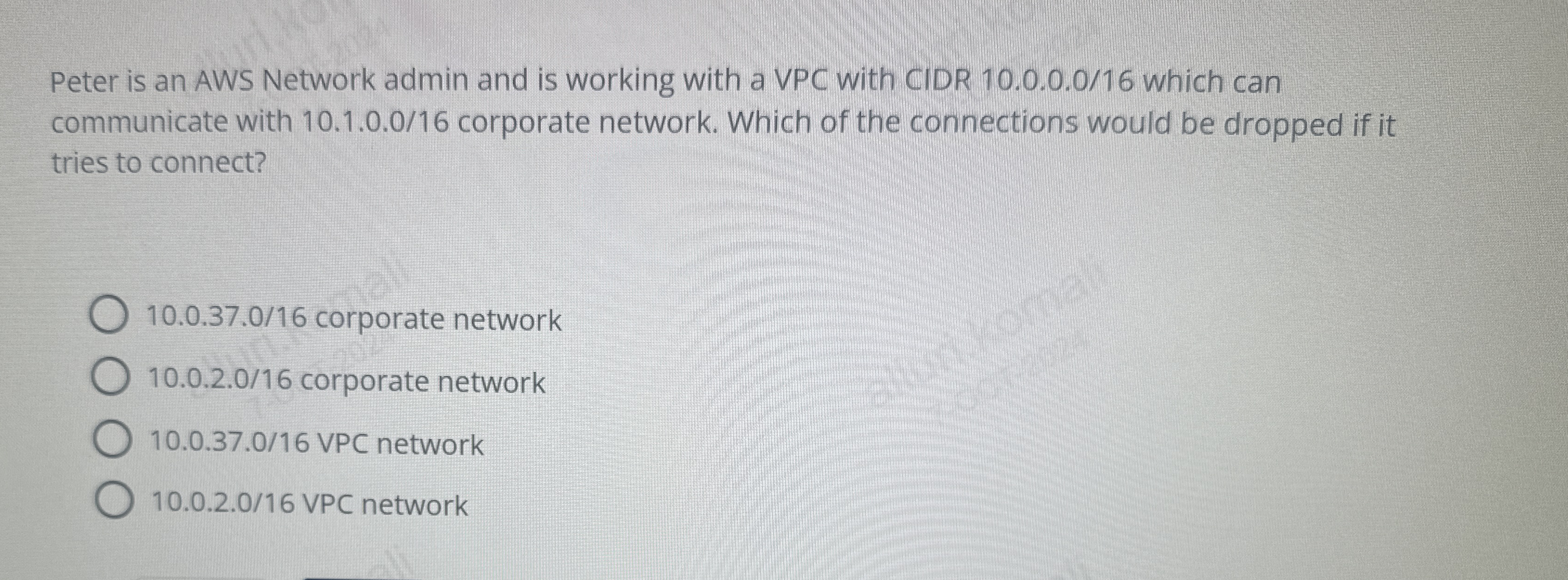 Peter is an AWS Network admin and is working with