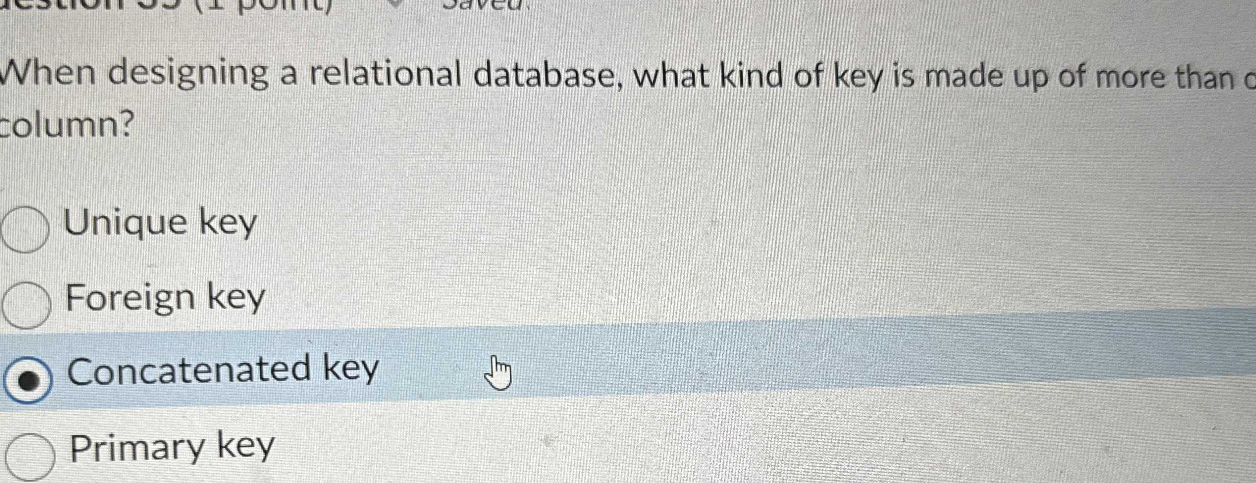 When designing a relational database, what kind