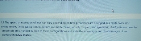 1 . 1 The speed of execution of jobs can vary