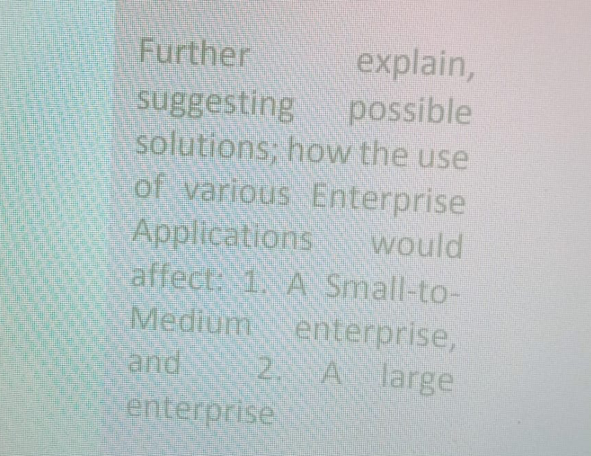 Further explain, suggesting possible solutions;