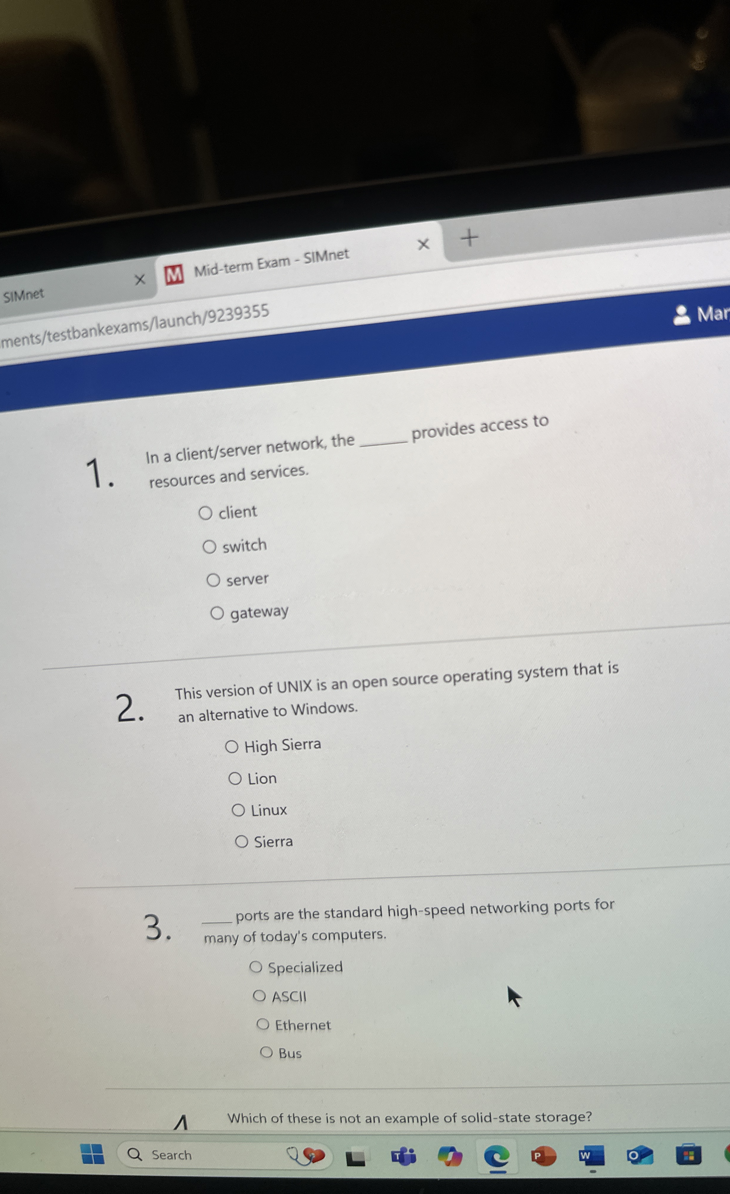 In a client / senver network, the provides access