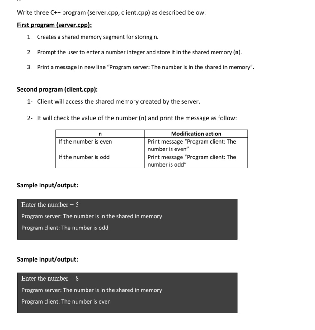 Solve this for operation system course Write