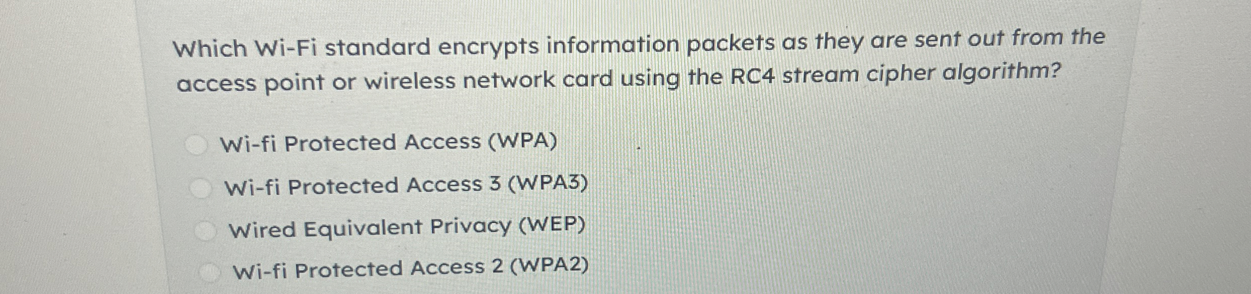 Which Wi - Fi standard encrypts information