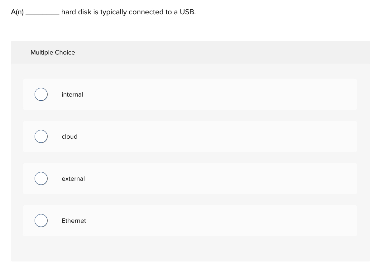 A ( n ) , hard disk is typically connected to a
