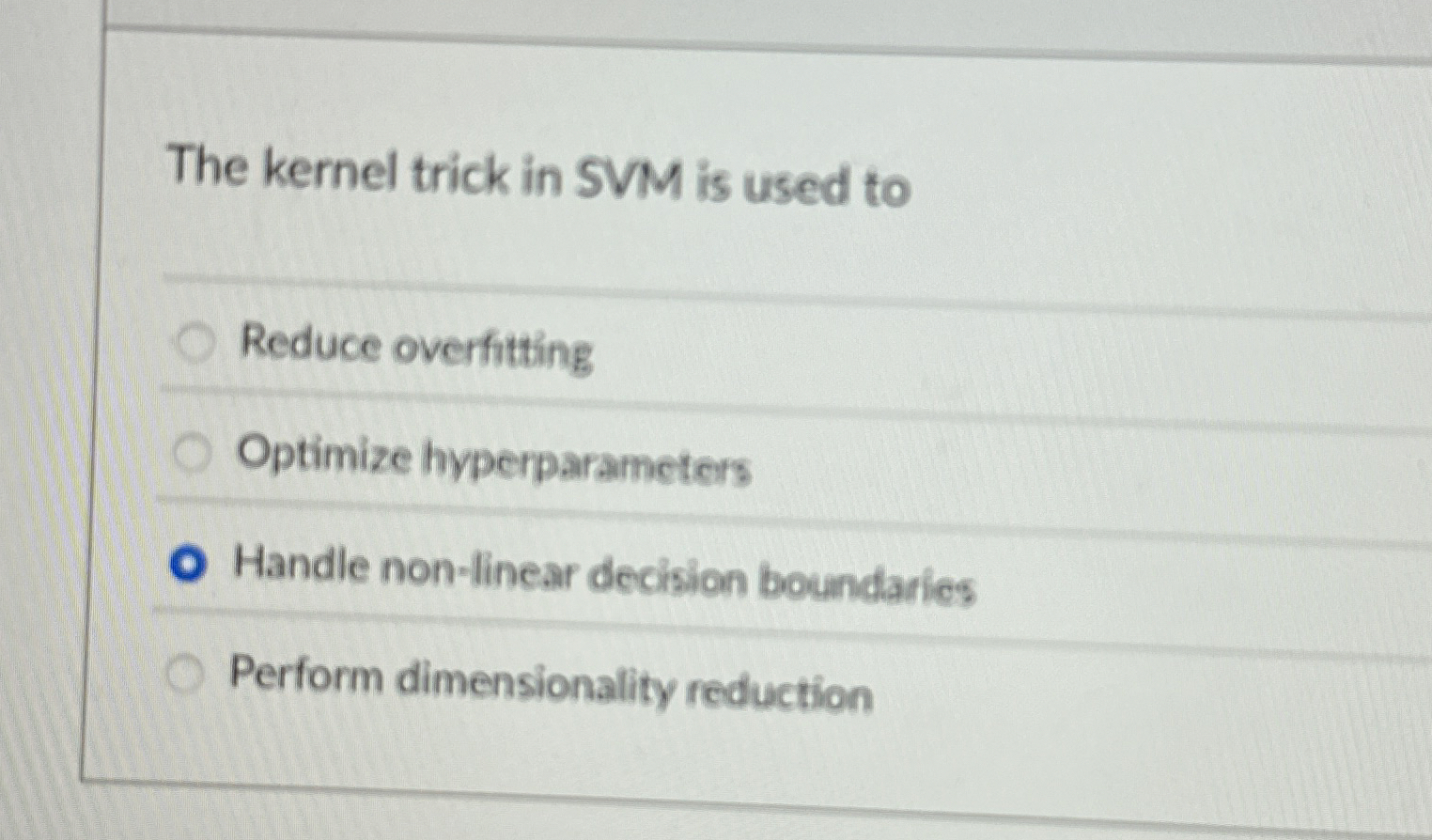 The kernel trick in SVM is used to Reduce