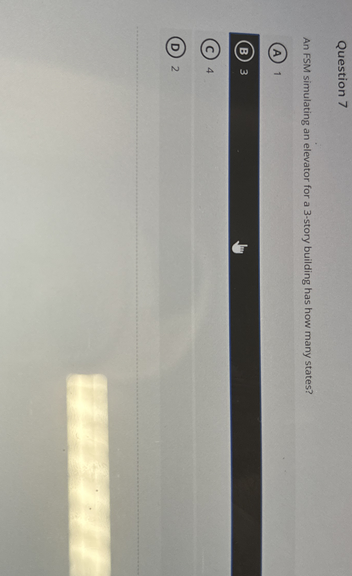 Question 7 An FSM simulating an elevator for a 3