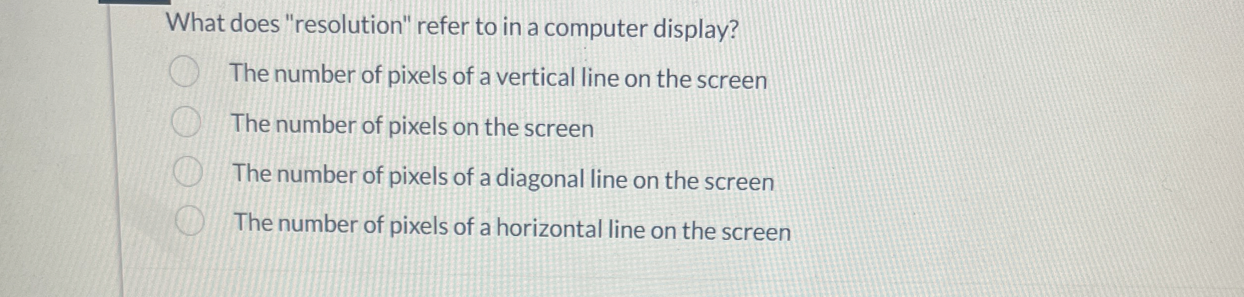 What does "resolution" refer to in a computer